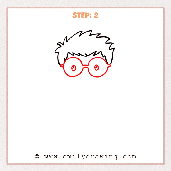 how to draw a cartoon scientist - Step 2